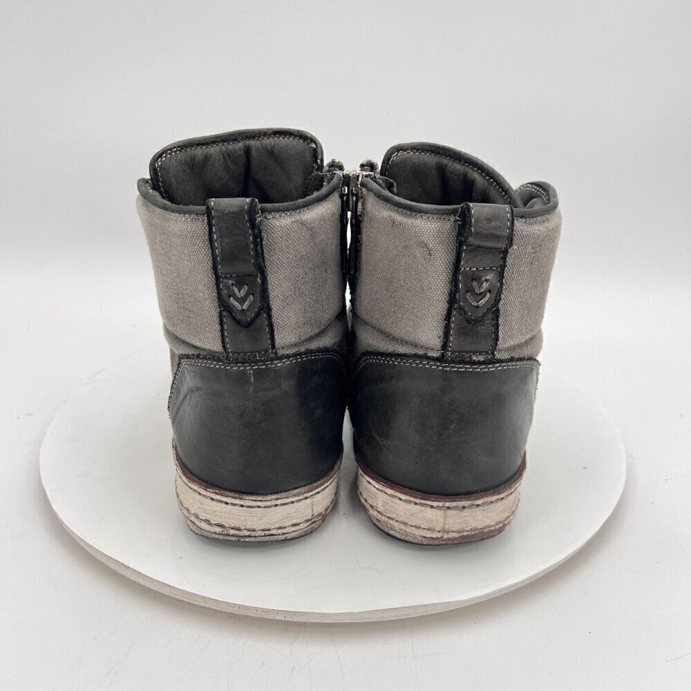 John Varvatos Collection Artisan Double Lace Men 8 High Top Shoe Zipper Sneakers - Picture 7 of 16
